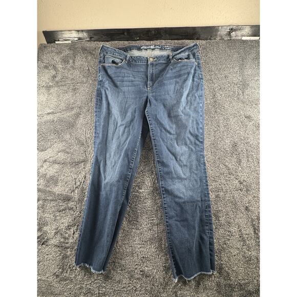 Eddie Bauer Slightly Curvy Straight Leg Jeans Women’s 18 Blue - Picture 1 of 4
